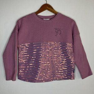 Disney World 50th Sequin Spirit Jersey Kids Girls XL (14) Sweater READ